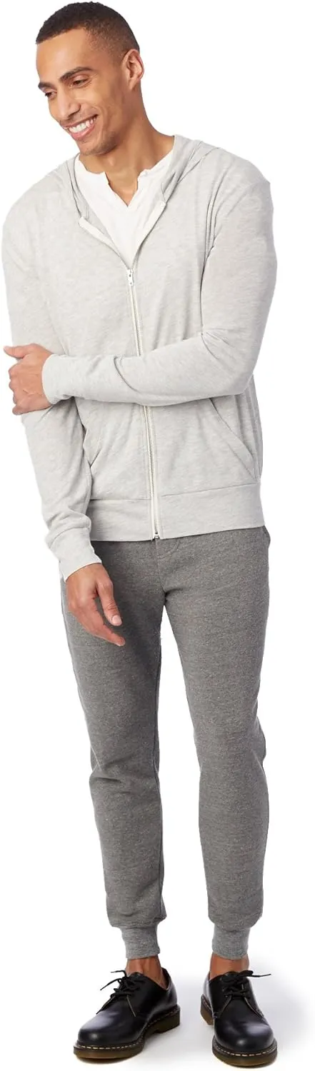 Alternative Men's Hoodie, Eco Zip Up Camo Triblend Jersey Hooded Sweatshirt