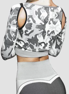 Breathable Camo Bare Shoulder Top