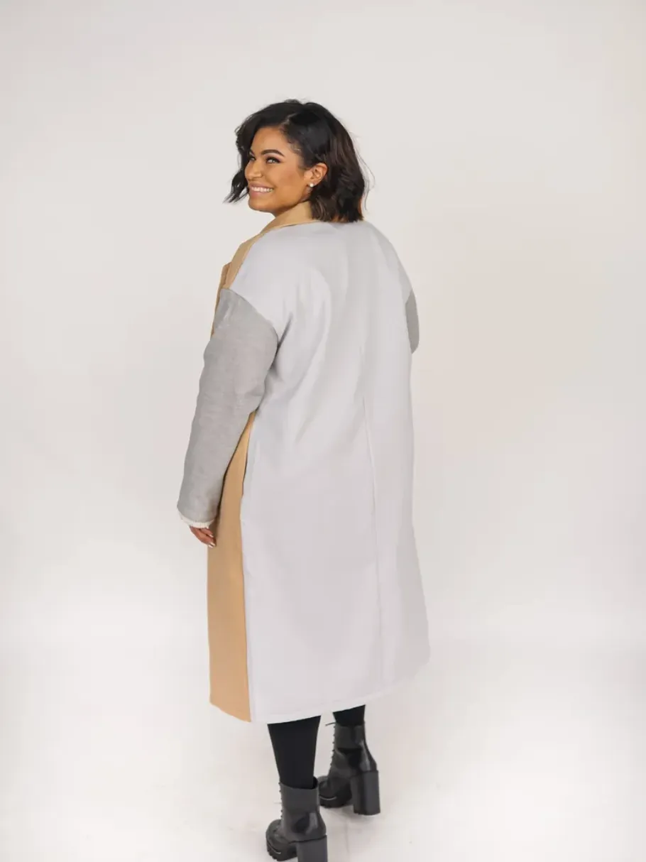 Camel & Gray Colorblock Coat