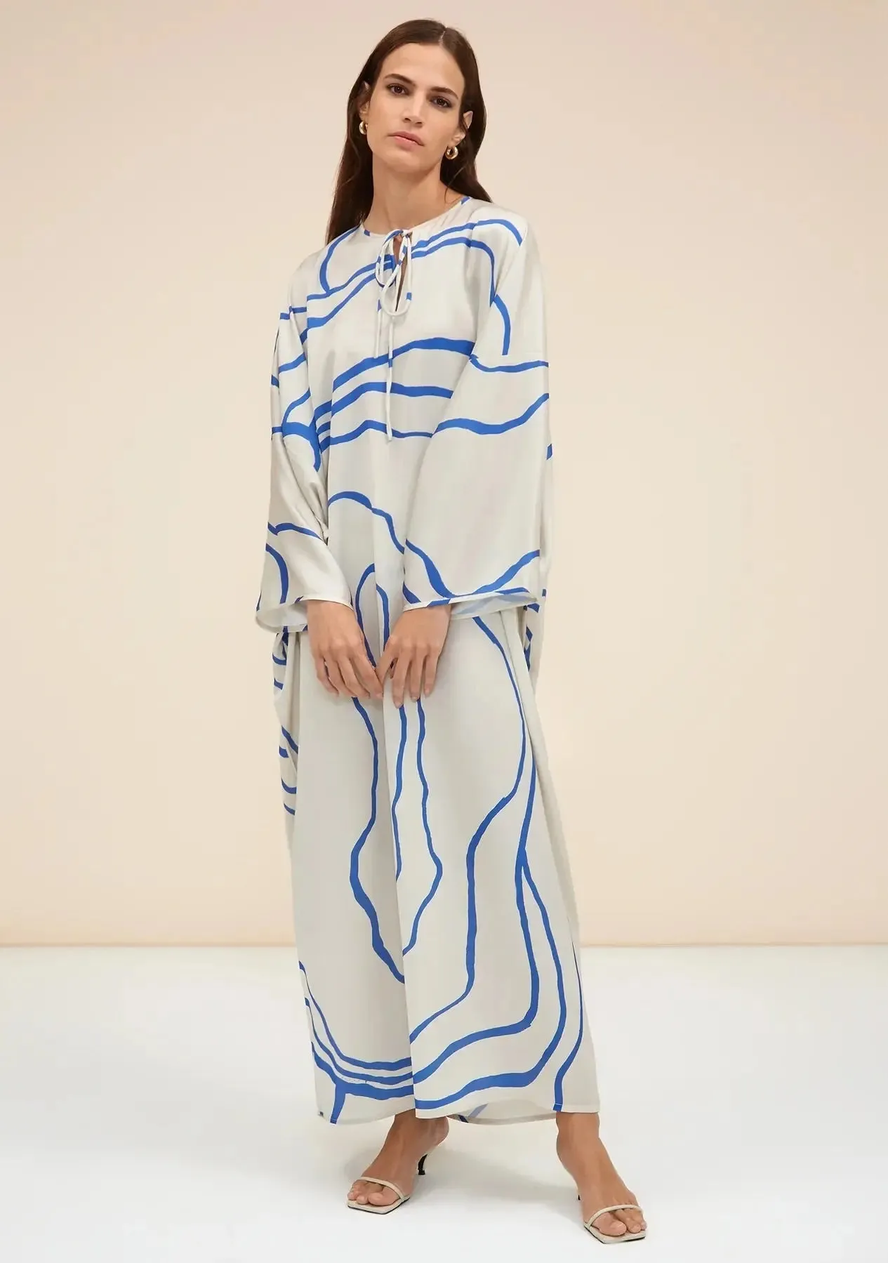 Classic Kaftan Stripe Pattern Dress