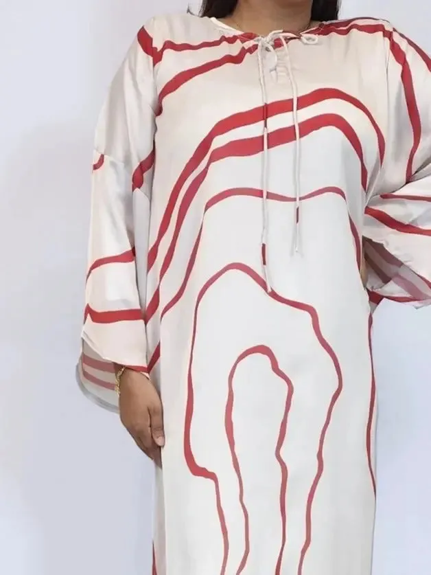 Classic Kaftan Stripe Pattern Dress