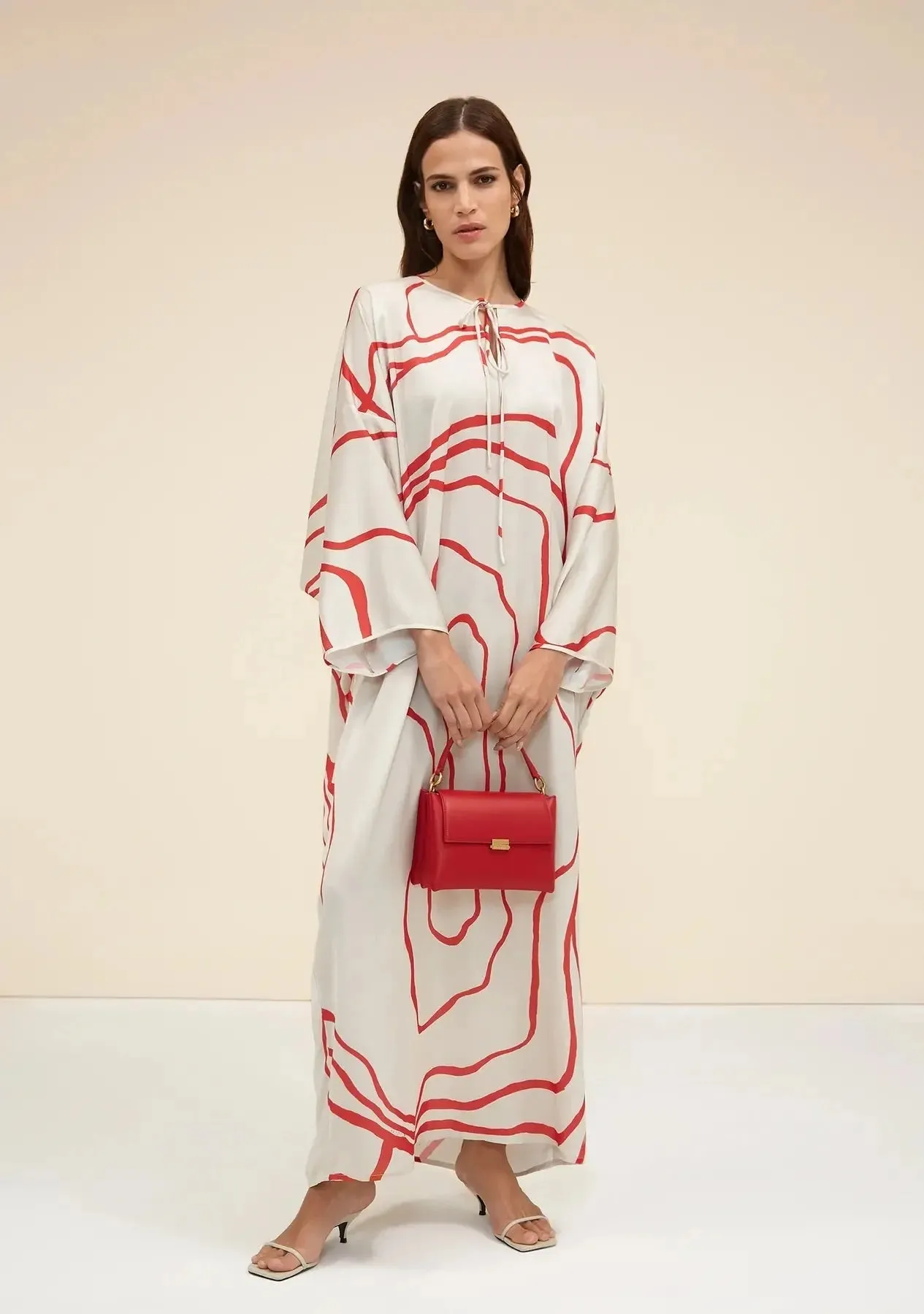 Classic Kaftan Stripe Pattern Dress