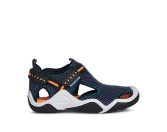 Geox Kids Sandals | Waterproof Wader | Navy & Orange Fluro
