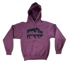 Heather Maroon Buffalo Skyline Hoodie