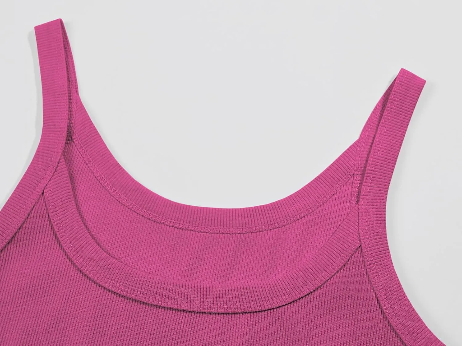 Ivay Womens Scoop Neck Ribbed Knit Tank Top Sleeveless Cotton Wife Beater Camisole Shirts