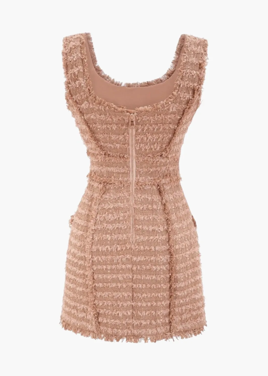 June Buttoned Tweed Mini Dress