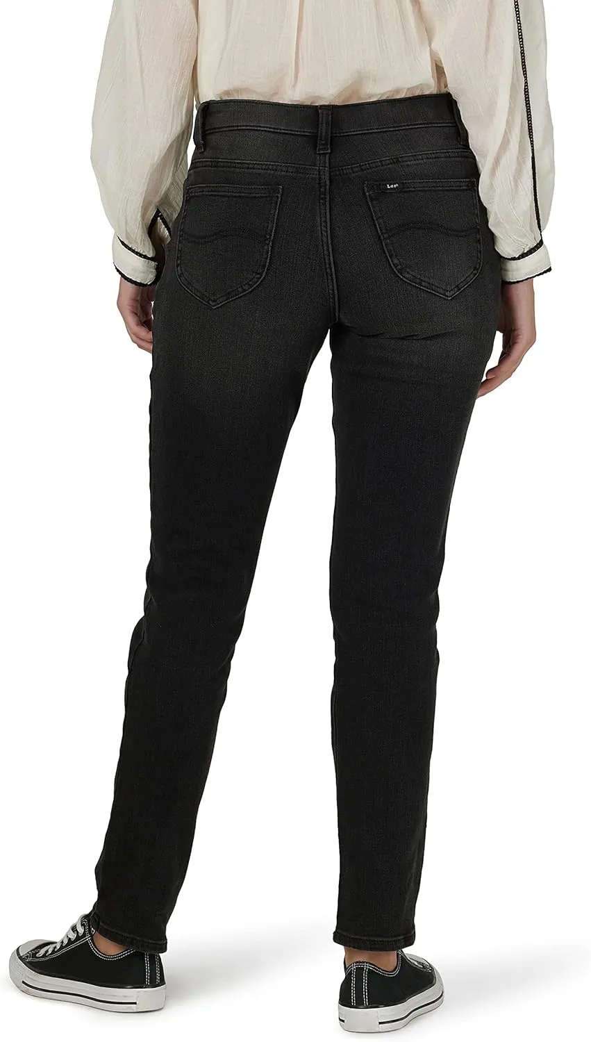 Lee Women's Ultra Lux Mid Rise Slim Fit Straight Leg Jean