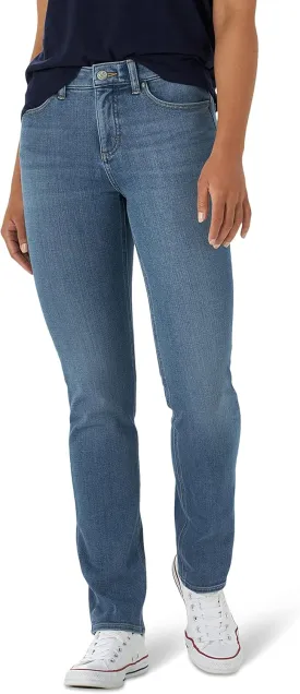 Lee Women's Ultra Lux Mid Rise Slim Fit Straight Leg Jean