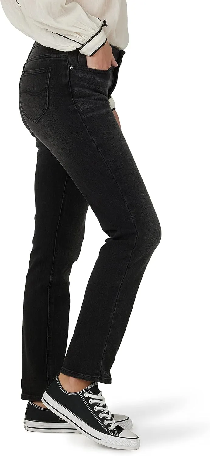 Lee Women's Ultra Lux Mid Rise Slim Fit Straight Leg Jean