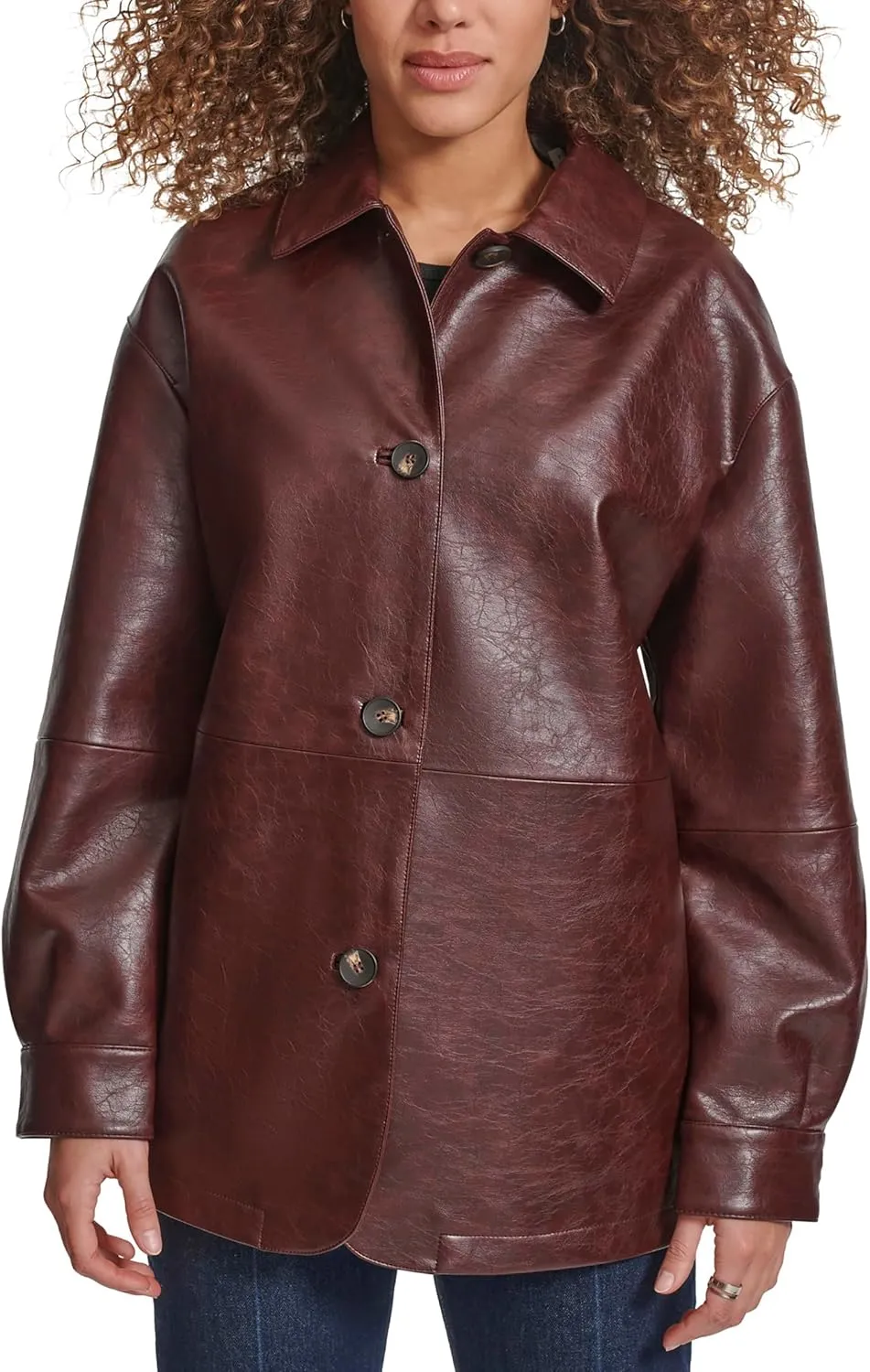 Levi's womens Relaxed Fit Faux Leather Blazer