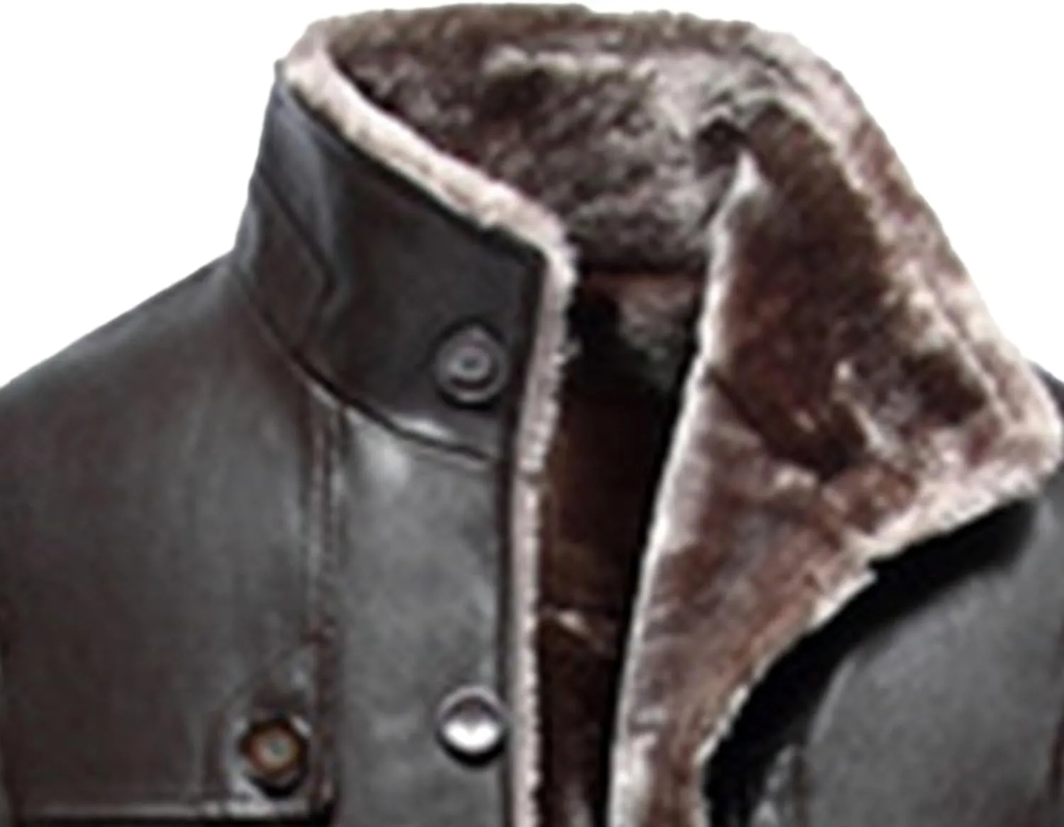Maiyifu-GJ Mens Faux Leather Jacket Long Trench Coat Fleece Lined Leather Jacket Windproof Warm Thicken Motorcycle Biker Coat