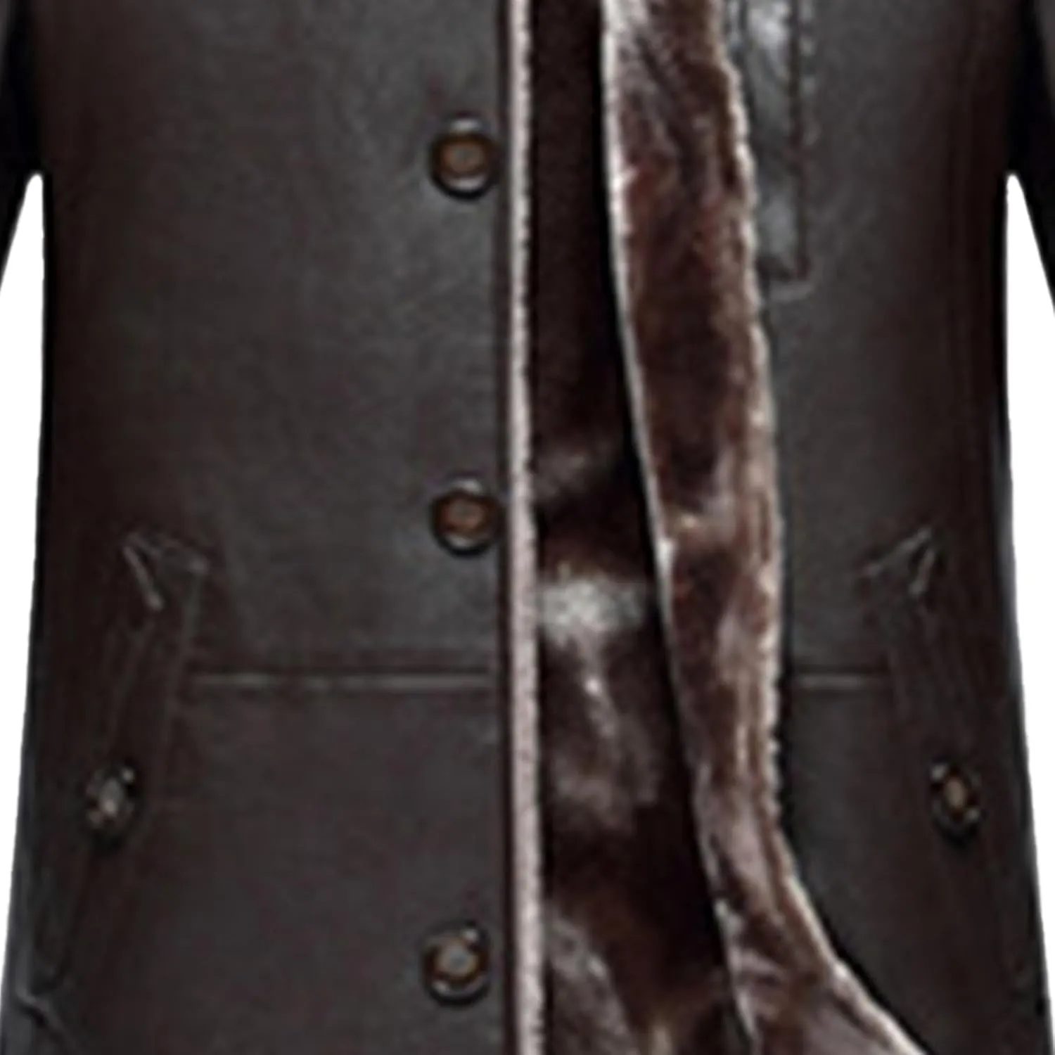 Maiyifu-GJ Mens Faux Leather Jacket Long Trench Coat Fleece Lined Leather Jacket Windproof Warm Thicken Motorcycle Biker Coat