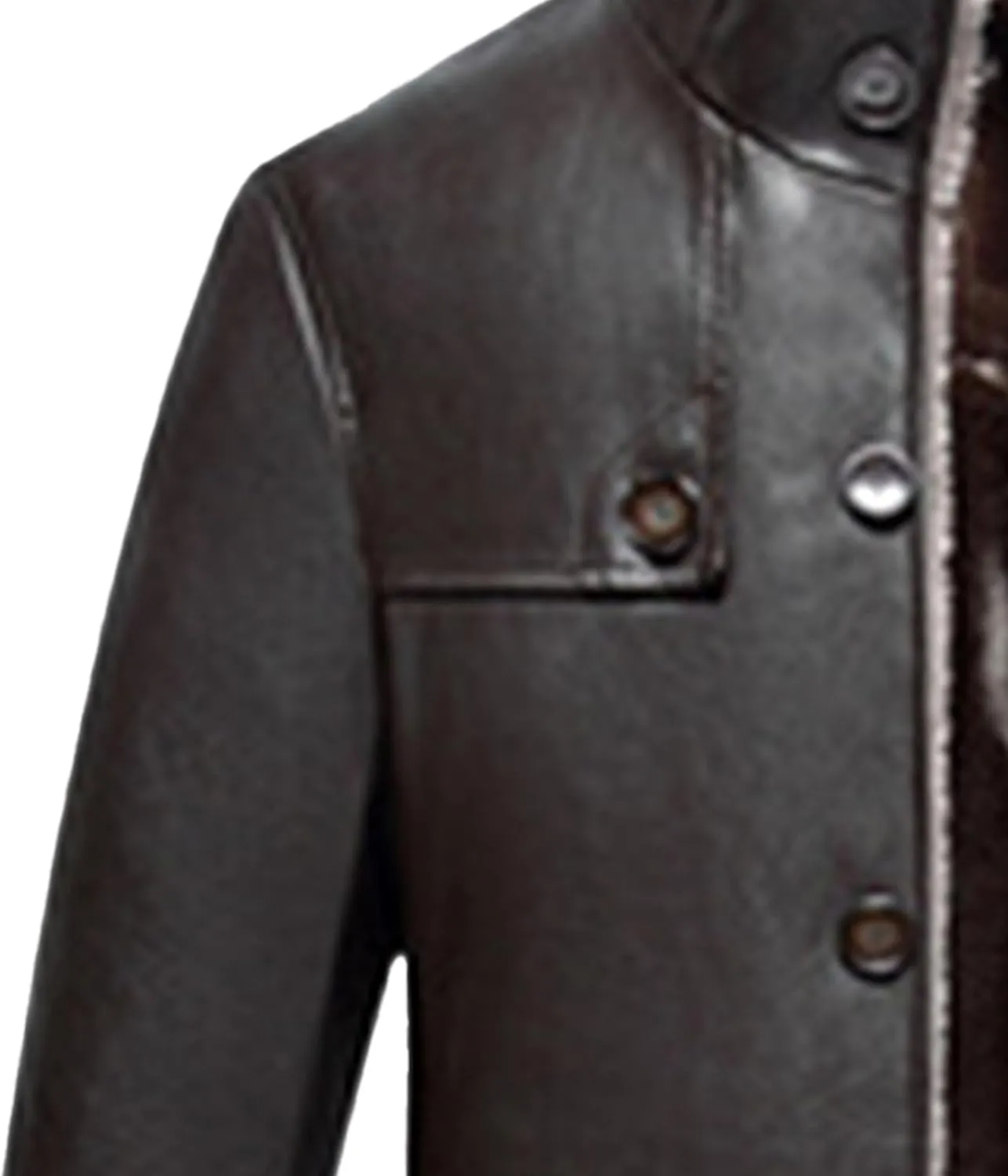 Maiyifu-GJ Mens Faux Leather Jacket Long Trench Coat Fleece Lined Leather Jacket Windproof Warm Thicken Motorcycle Biker Coat