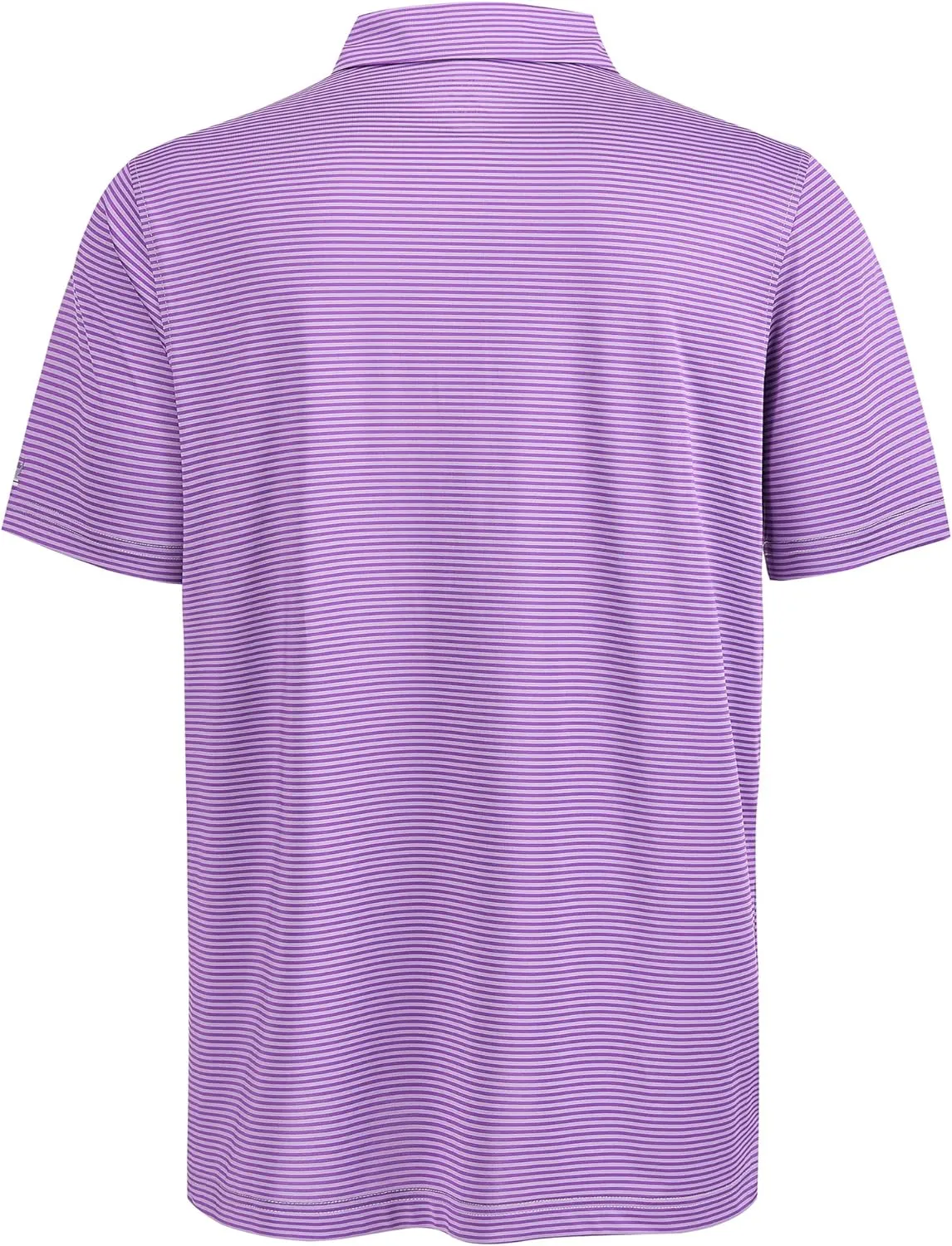 Mens Golf Polo Shirt Moisture Wicking Dry Fit Performance Athletic Short Sleeve Striped Golf Shirts for Men