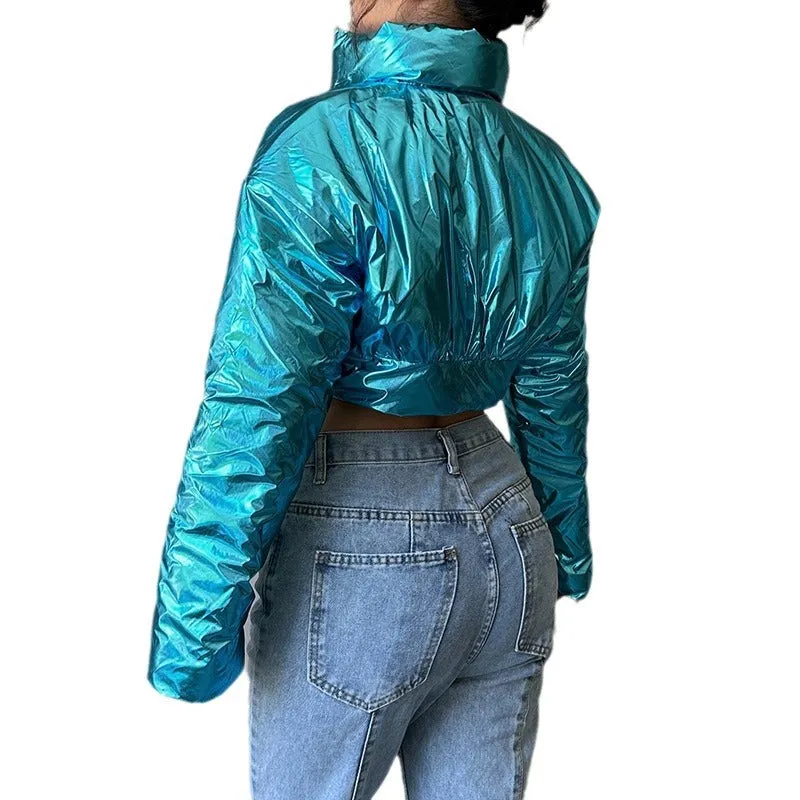 motorcycle style zipper lapel jacket