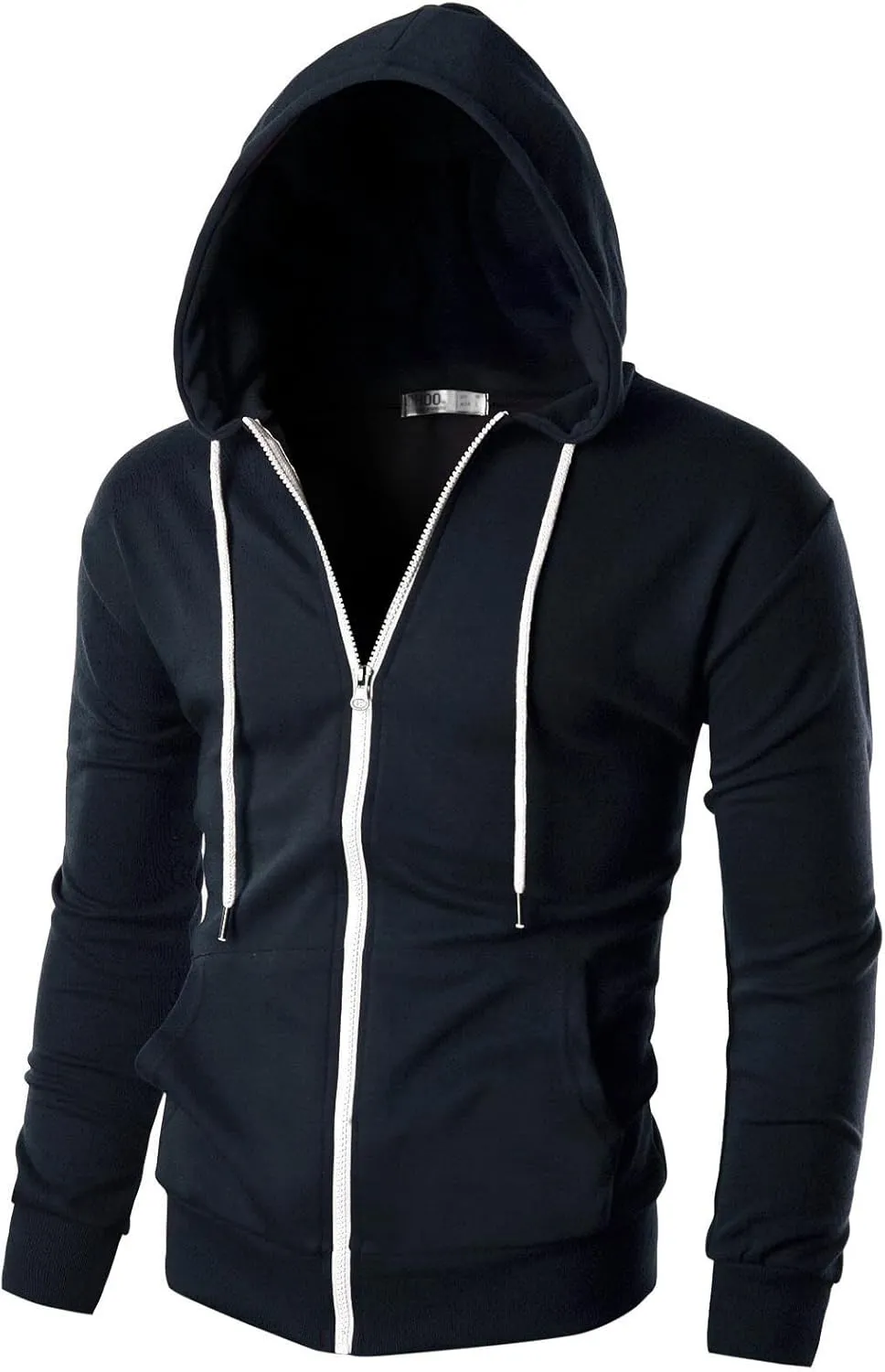 Ohoo Men's Zip Up Hoodie Lightweight Sweatshirt Full Zip Hooded Jacket