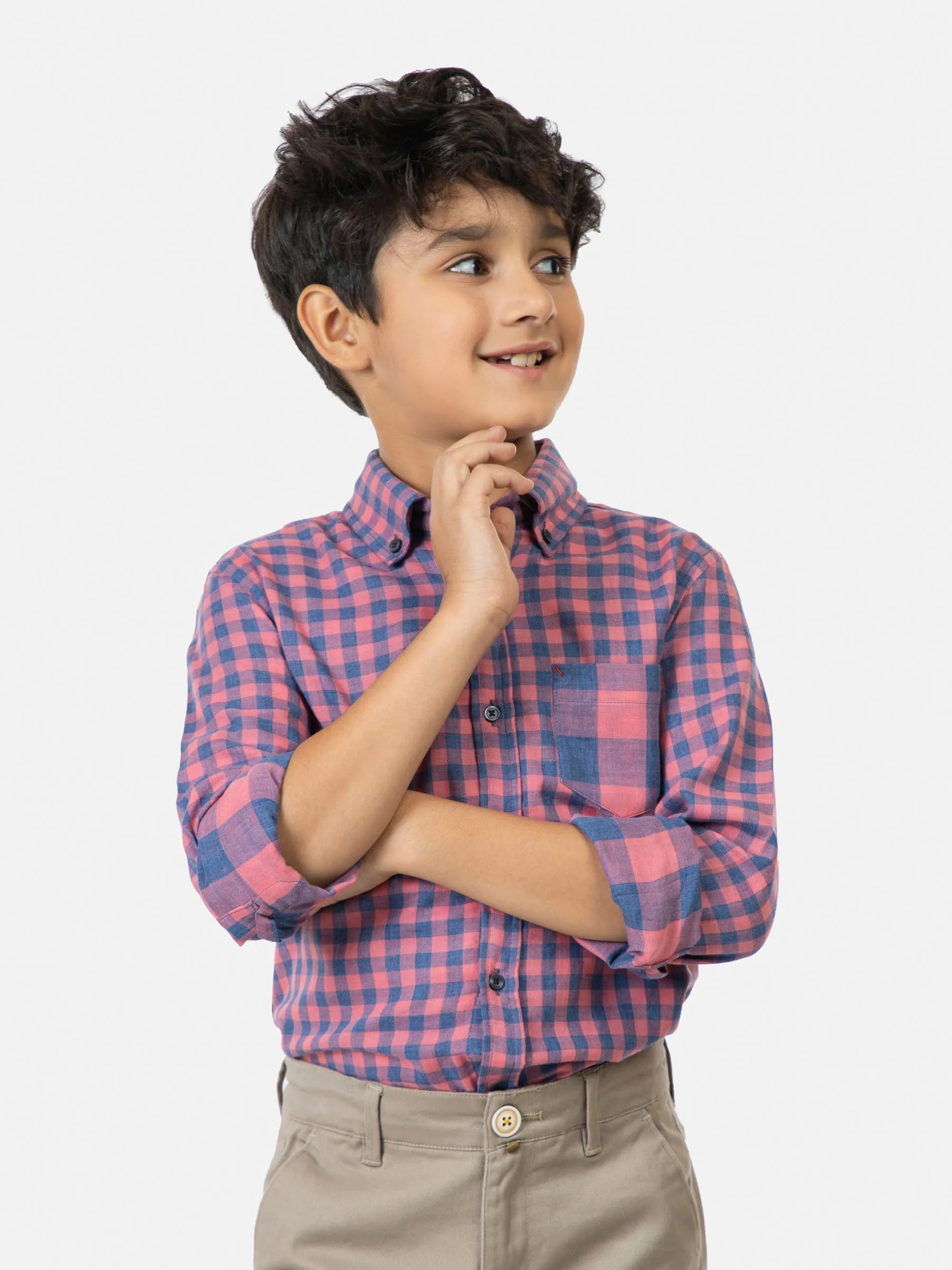 Pink & Blue Gingham Casual Shirt