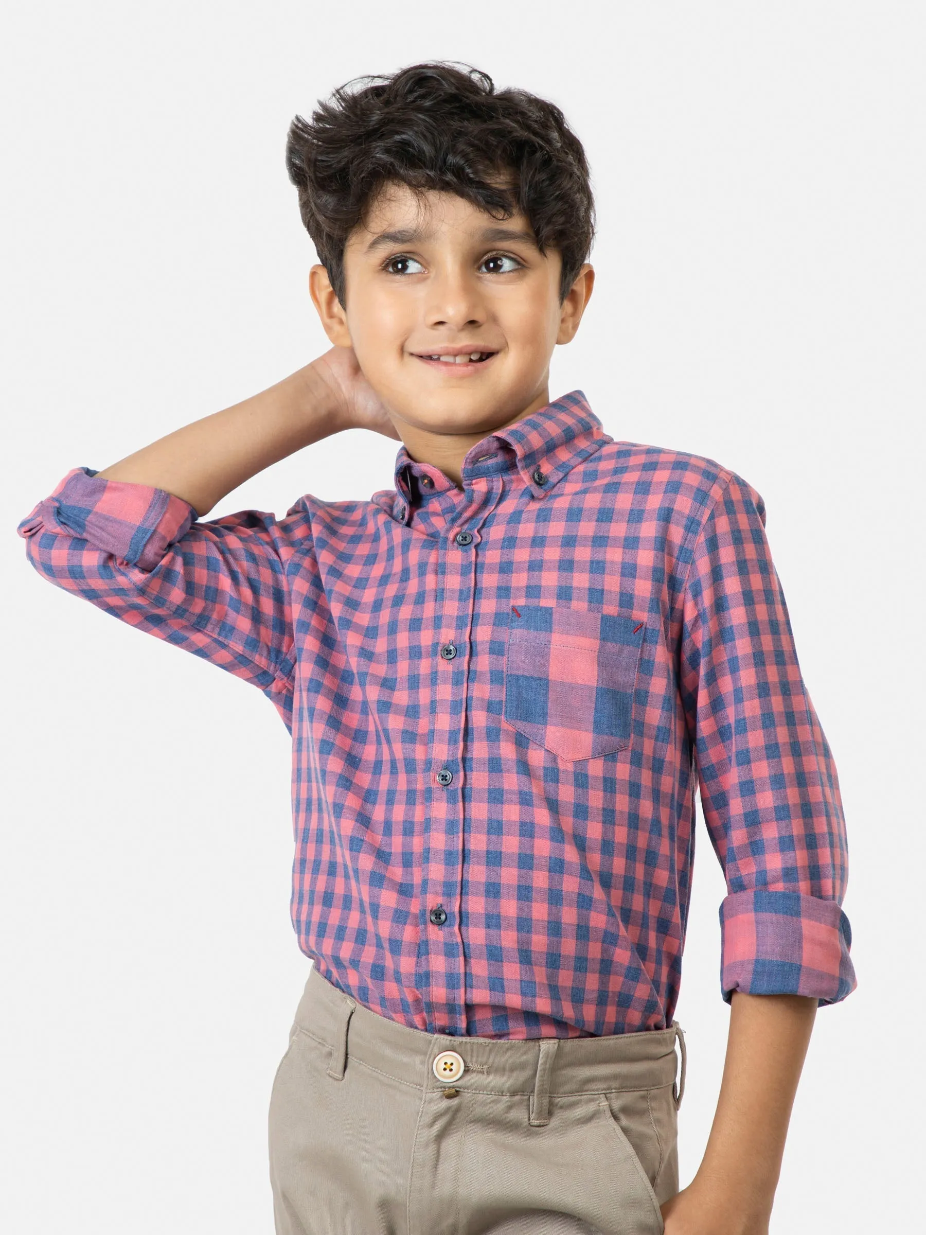 Pink & Blue Gingham Casual Shirt