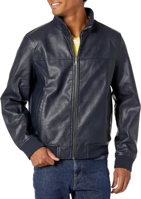 Tommy Hilfiger Men's Faux Leather Bomber Jacket