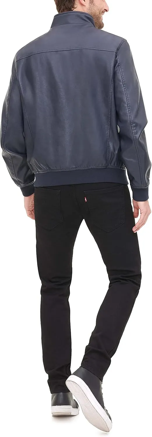 Tommy Hilfiger Men's Faux Leather Bomber Jacket