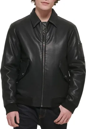 Tommy Hilfiger Men's Faux Leather Bomber Jacket