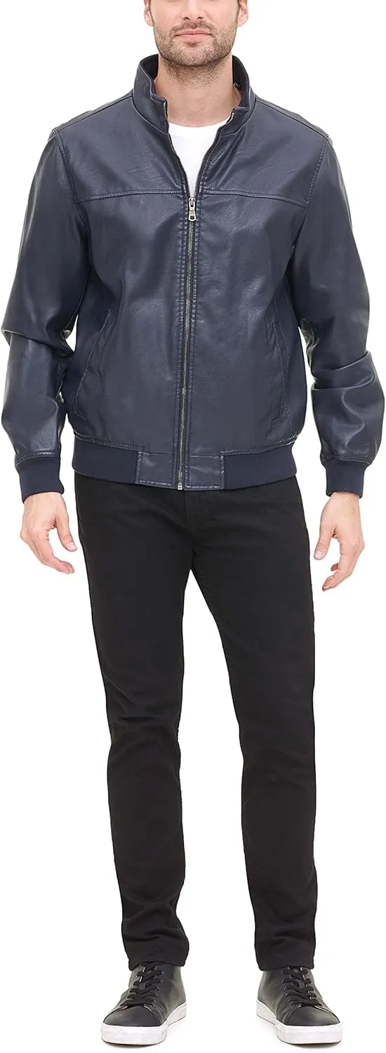 Tommy Hilfiger Men's Faux Leather Bomber Jacket