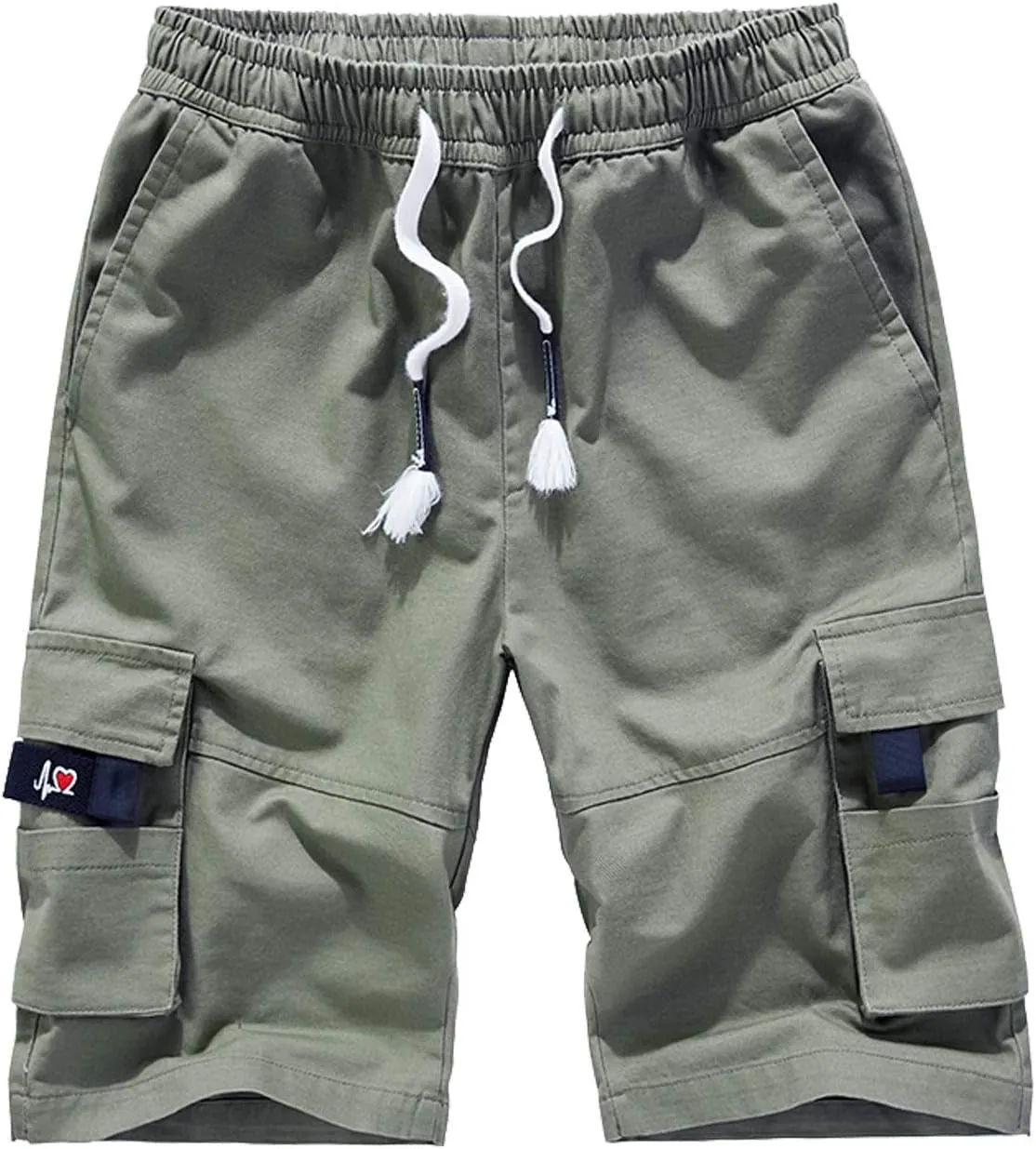 Vcansion Men's Casual Cotton Loose Fit Lightweight Multi-Pockets Cargo Shorts