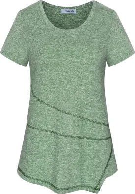 Vldnery Women's Running Workout Tops Moisture Wicking Athletic Quick Dry Loose Fit Yoga Top