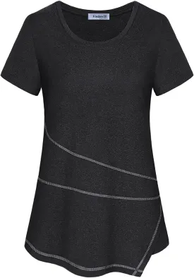 Vldnery Women's Running Workout Tops Moisture Wicking Athletic Quick Dry Loose Fit Yoga Top