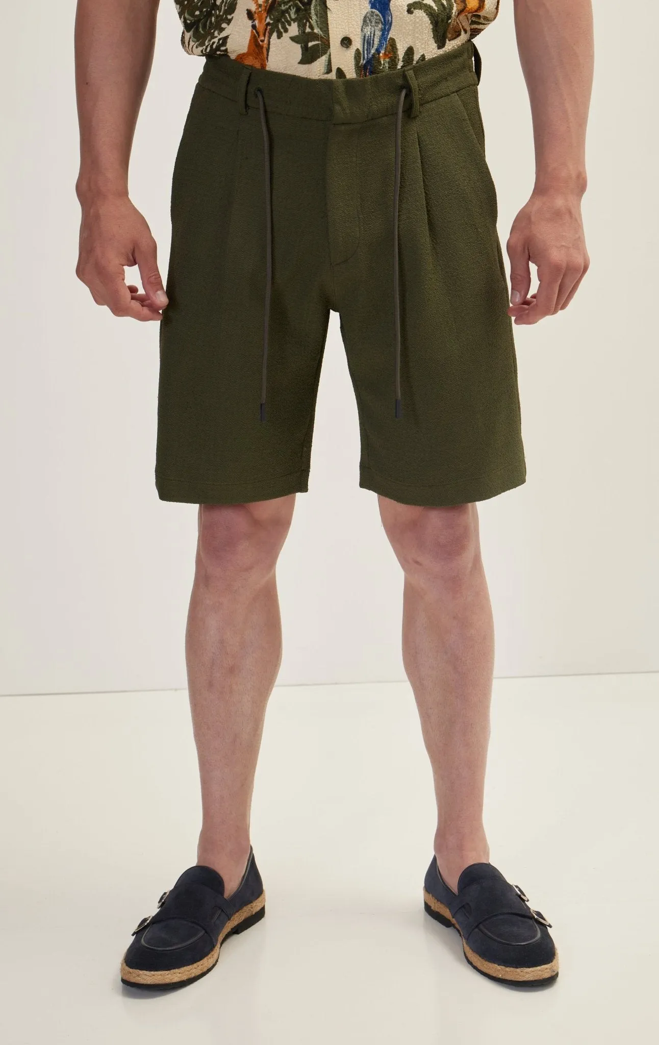 Waffle Stretch Beach Day Shorts - Green