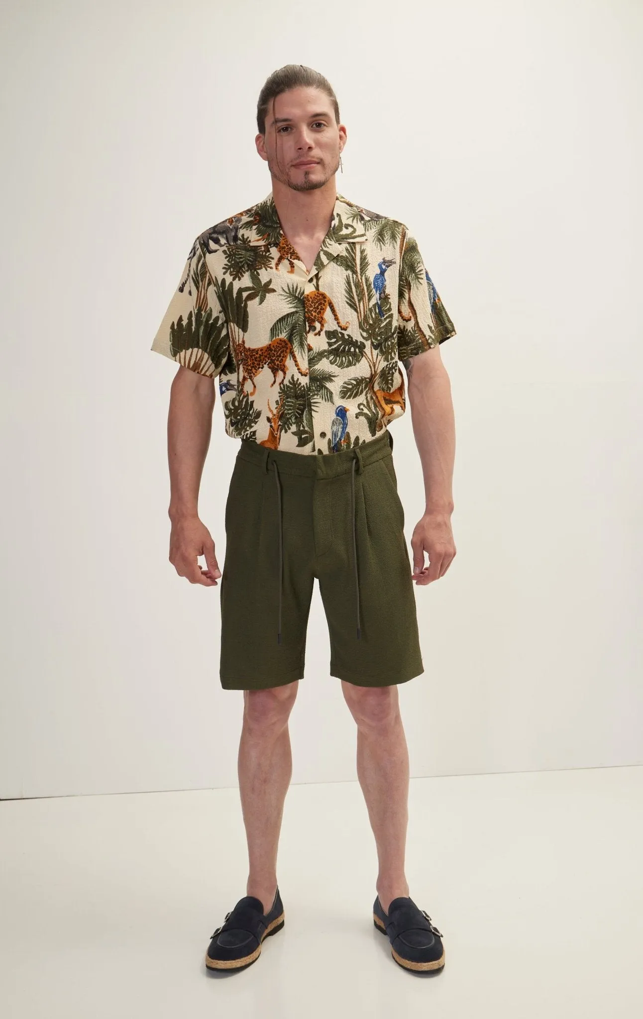 Waffle Stretch Beach Day Shorts - Green