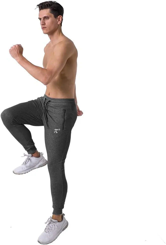 Wangdo Men's Joggers Sweatpants Gym Training Workout Pants Slim Fit with Zipper Pockets