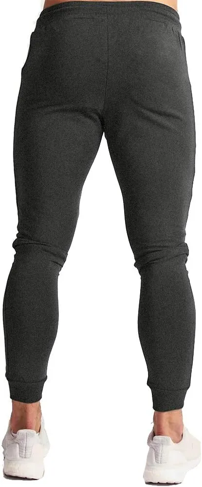 Wangdo Men's Joggers Sweatpants Gym Training Workout Pants Slim Fit with Zipper Pockets
