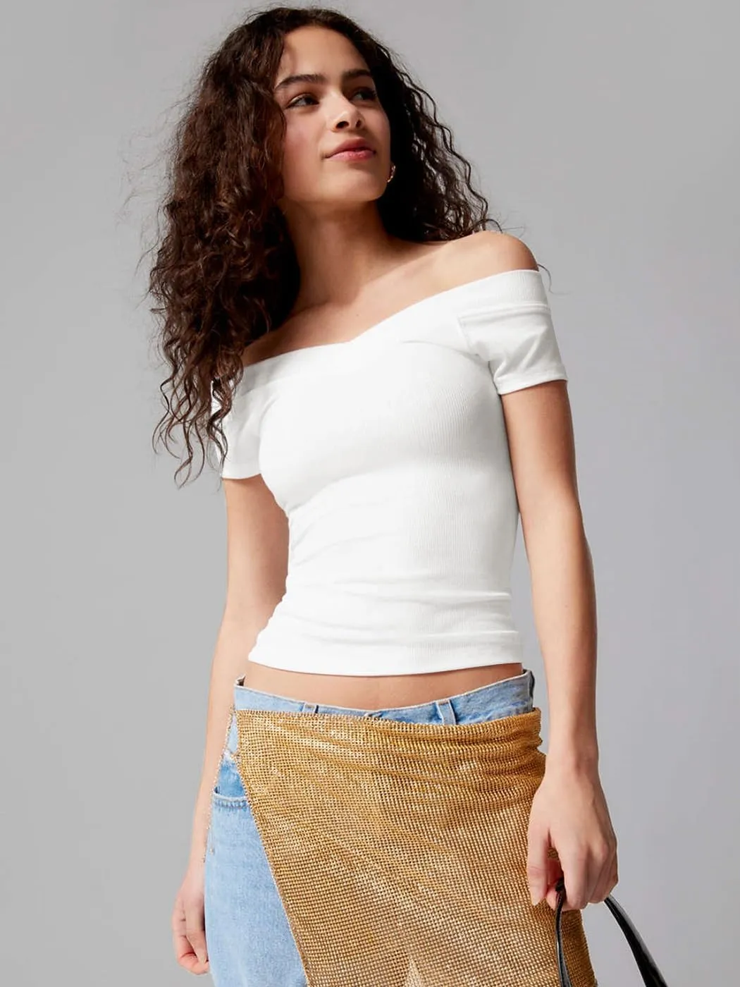 Womens Short Sleeve Ribbed Slim Fit Basic V Neck T Shirts Tops