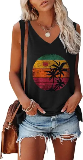 Womens Tank Tops Sleeveless Yoga Shirts Summer Tops Loose Fit Running Athletic Shirts